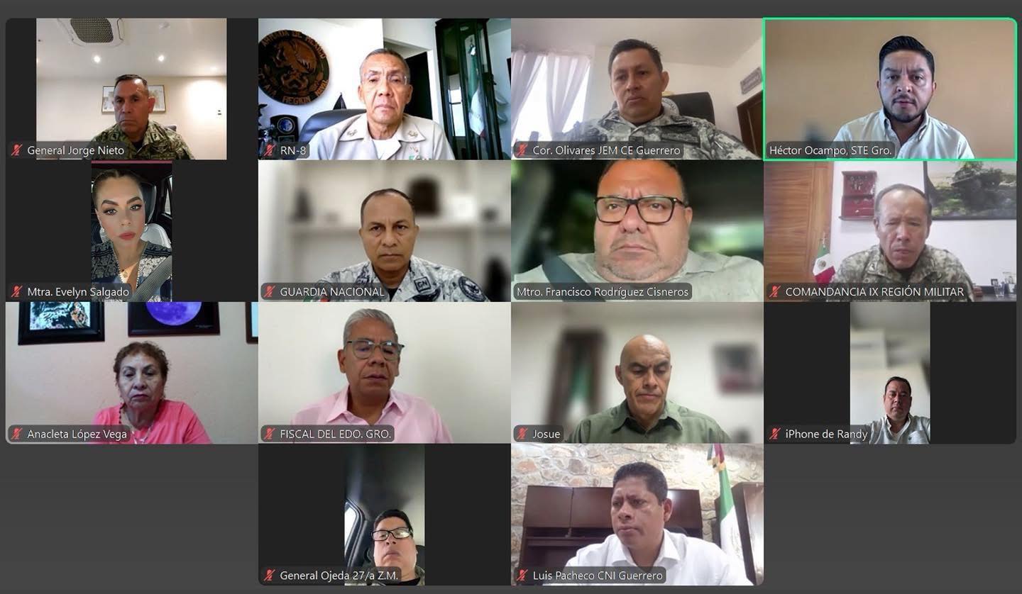 E. Salgado encabeza reunión virtual de Mesa de Coordinación para la Paz en Groo