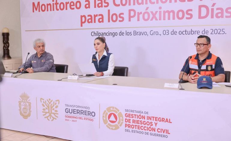 E. Salgado activa protocolos de Protección Civil ante lluvias intensas en Guerrero