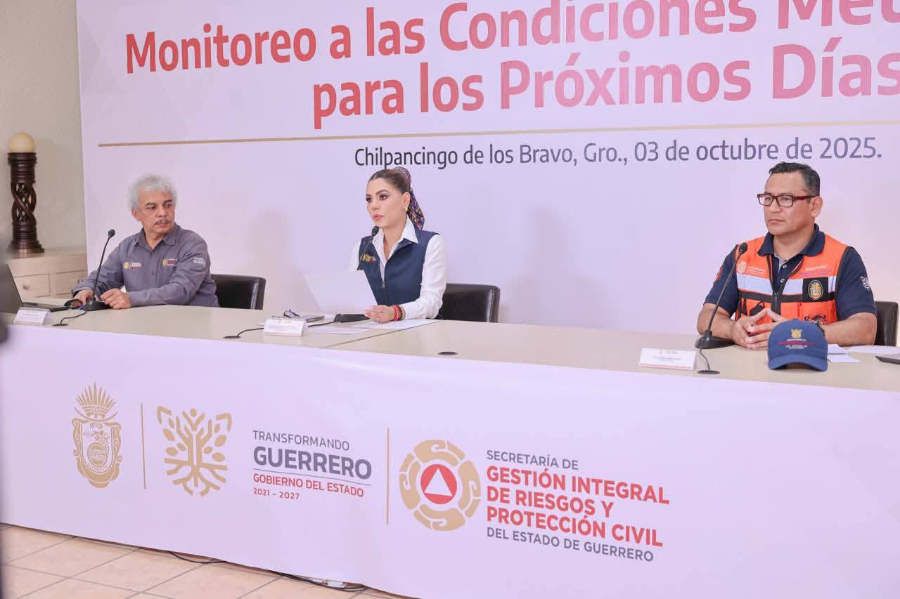 E. Salgado activa protocolos de Protección Civil ante lluvias intensas en Guerrero