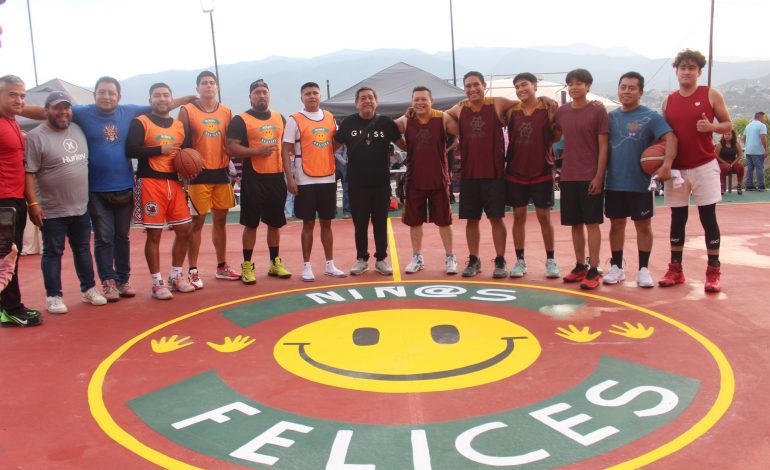 Inaugura Félix Salgado Macedonio torneo de básquetbol en cancha “Niñ@s Felices”