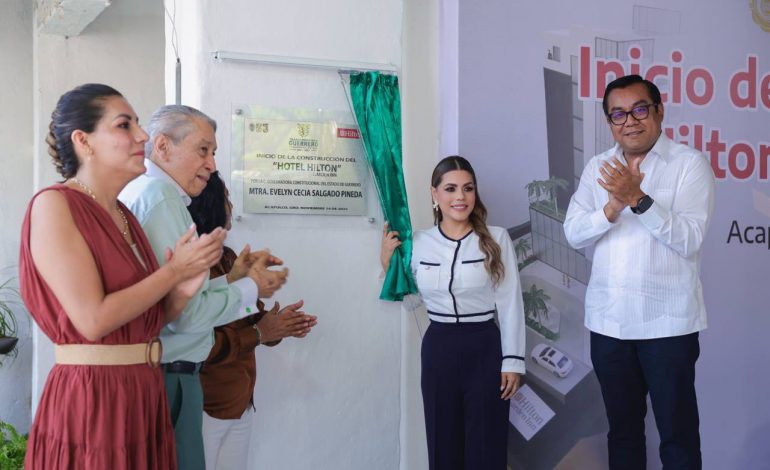 E. Salgado comparte fotos del inicio de la construcción del Hotel Hilton Garden Inn en Acapulco