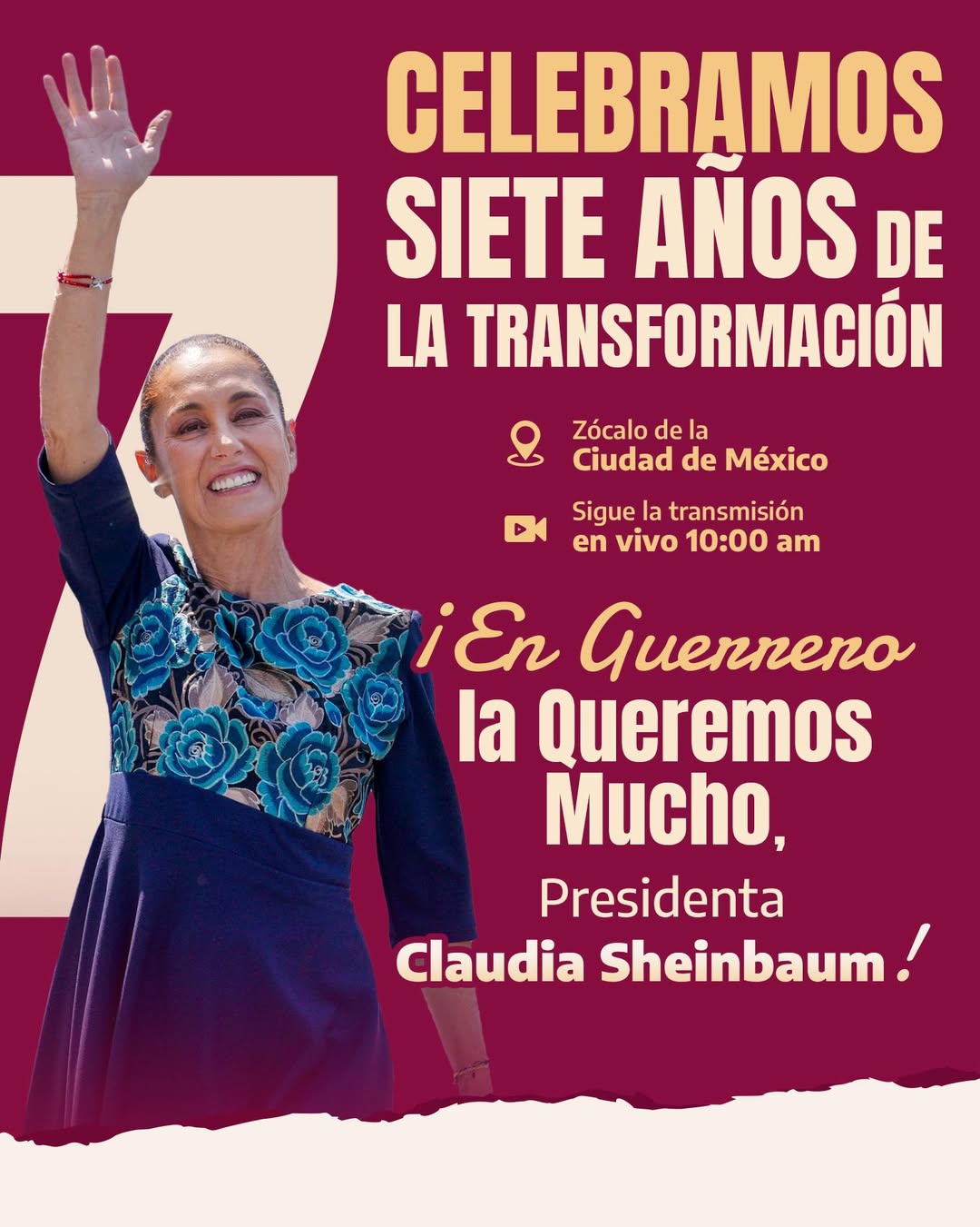 Guerrero se suma a la celebración por siete años de transformación