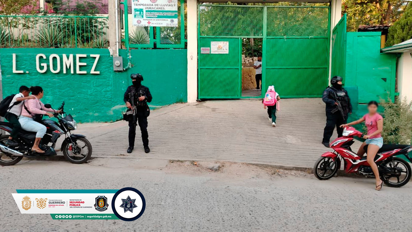 Policía Estatal refuerza vigilancia en escuelas de la Costa Grande
