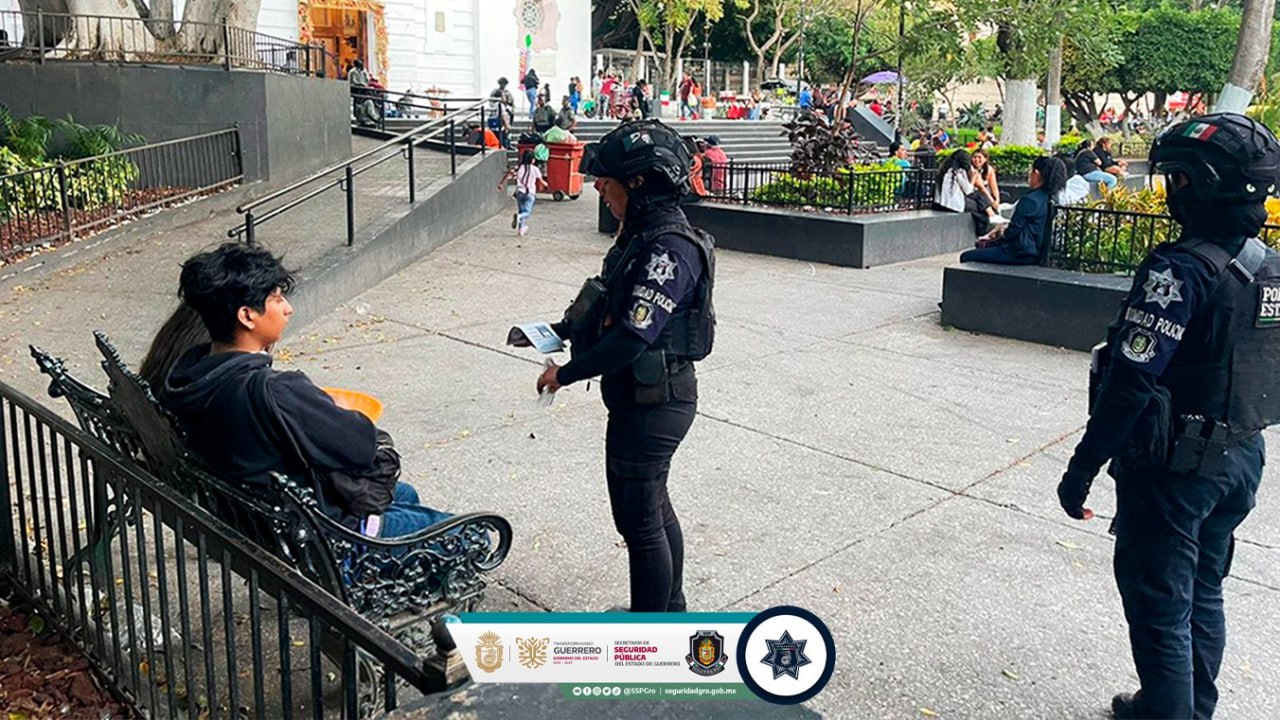 Refuerzan labores de proximidad policial en el Zócalo de Chilpancingo