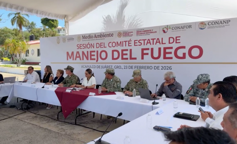 E. Salgado encabeza Sesión del Comité Estatal del Manejo de Fuego, en Acapulco