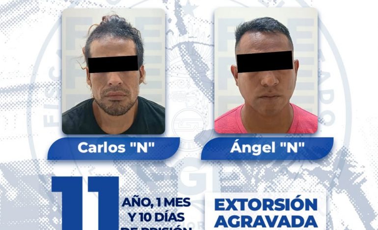 Fiscalía General del Estado de Guerrero logra sentencia de 11 años contra dos hombres por extorsión agravada en Acapulco