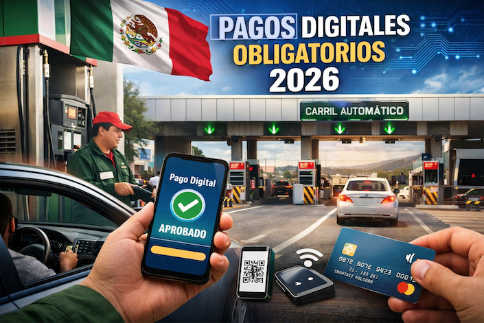 México avanza hacia pagos digitales obligatorios en gasolina y casetas a partir de 2026