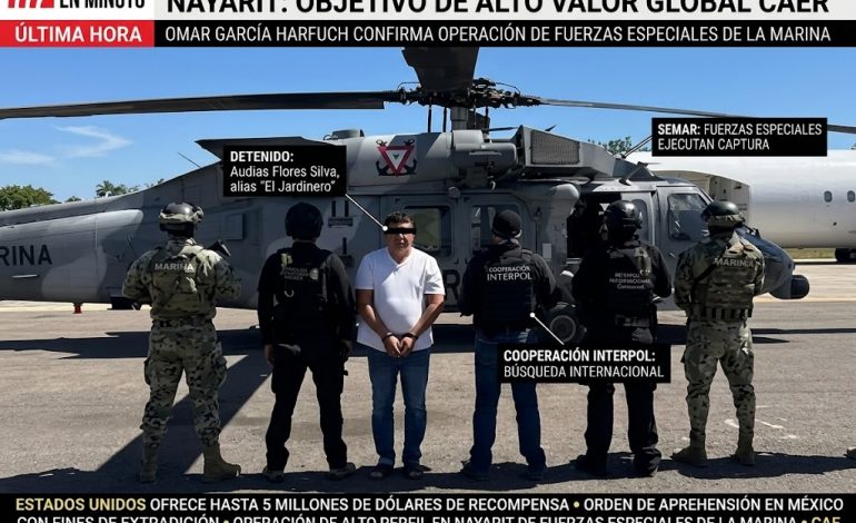 CAE “EL JARDINERO”: Marina detiene en Nayarit a objetivo de 5 millones de dólares para EE. UU.