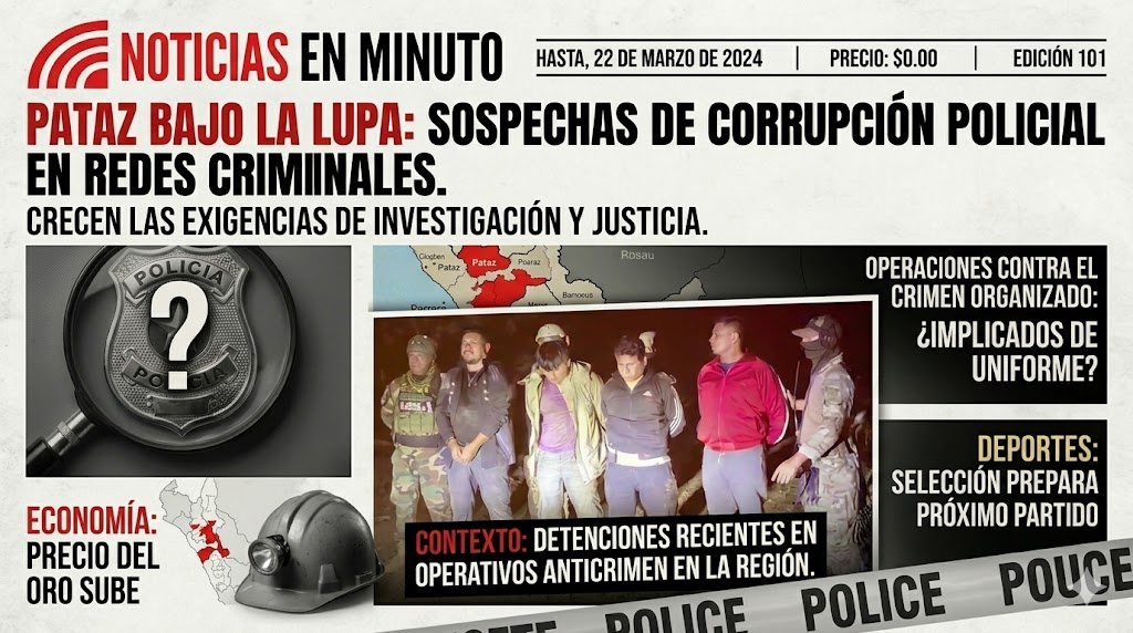 Caen presuntos policías vinculados a red criminal en Pataz; crecen exigencias de investigación