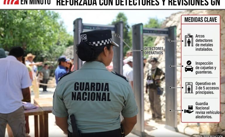“Blindan” Teotihuacán: INAH instala detectores de metal y Guardia Nacional revisa vehículos en los accesos