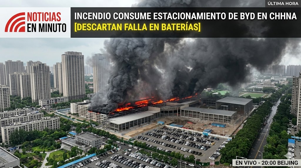 INCENDIO CONSUME ESTACIONAMIENTO DE BYD EN CHINA; DESCARTAN FALLA EN BATERÍAS