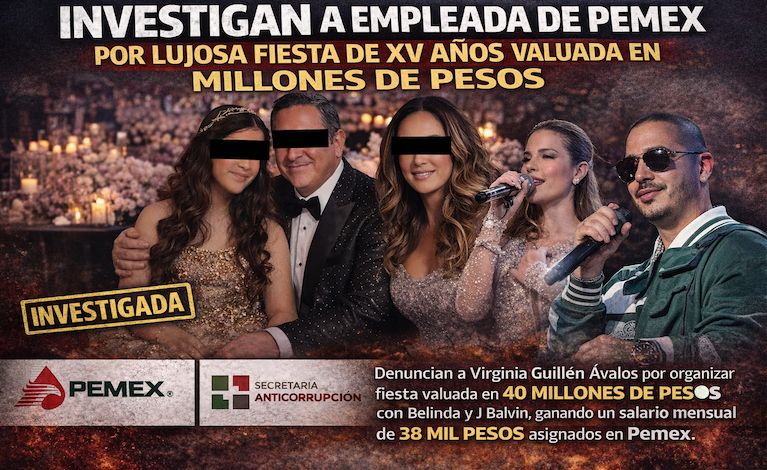 Investigan a empleada de Pemex por lujosa fiesta de XV años valuada en millones de pesos