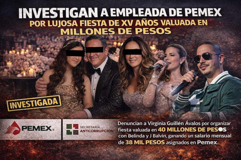 Investigan a empleada de Pemex por lujosa fiesta de XV años valuada en millones de pesos