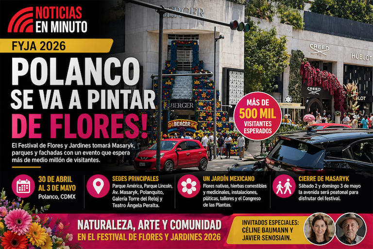 Polanco florecerá en 2026 con el Festival de Flores y Jardines; esperan más de 500 mil visitantes