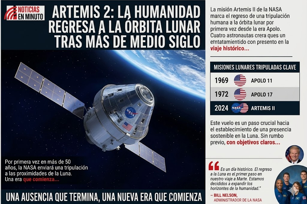 Artemis 2: la humanidad regresa a la órbita lunar tras más de medio siglo