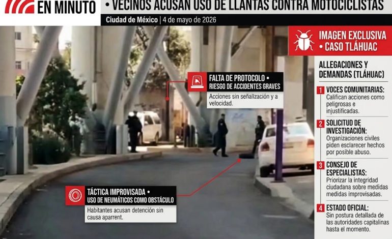 Denuncian abuso policial en Tláhuac: acusan uso de llantas para detener motociclistas