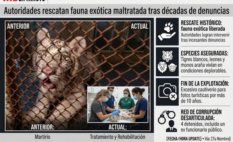 ¡Fin a la explotación en la Quinta Avenida! Rescatan a tigres, leones y monos usados para fotos turísticas