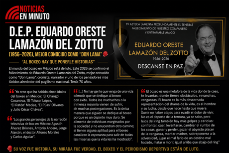 Muere Eduardo Oreste Lamazón del Zotto, “Don Lama”, voz profunda del boxeo mexicano