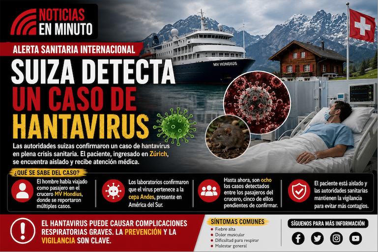 Hantavirus en Suiza enciende alertas sanitarias tras caso importado