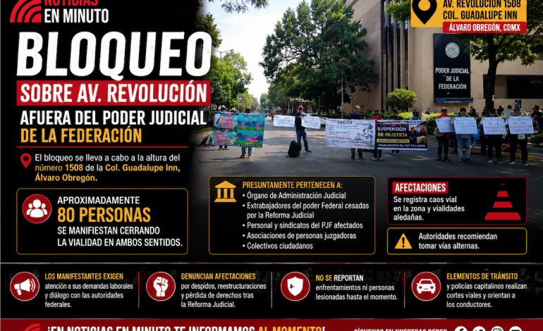 Protesta paraliza Avenida Revolución frente al Poder Judicial Federal