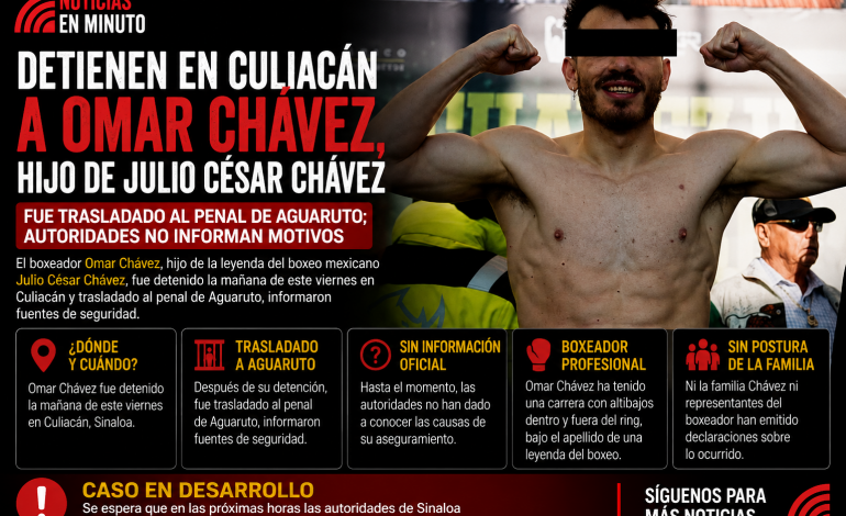 Detienen en Culiacán a Omar Chávez, hijo de Julio César Chávez