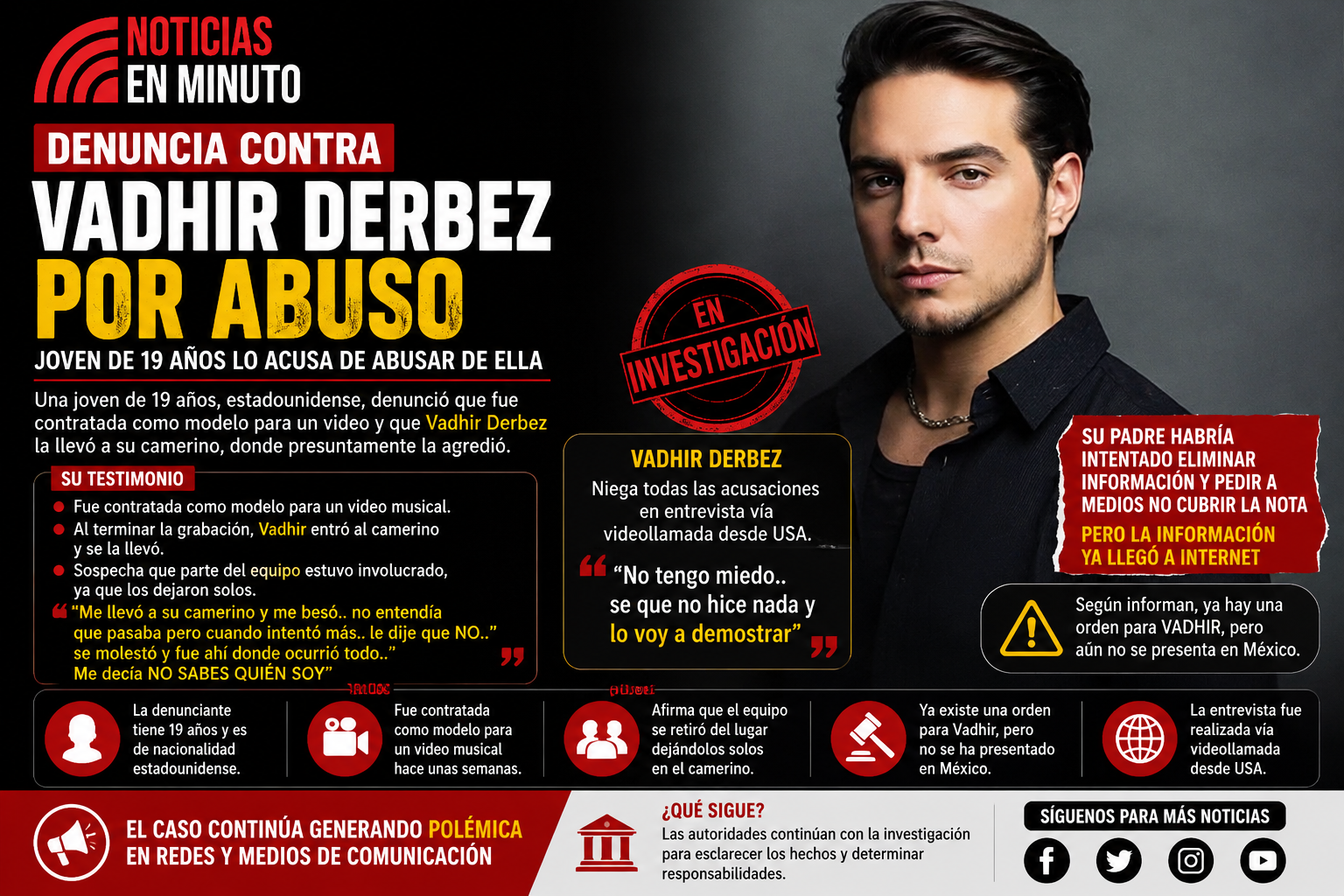 Vadhir Derbez responde a señalamientos; polémica crece en redes sociales