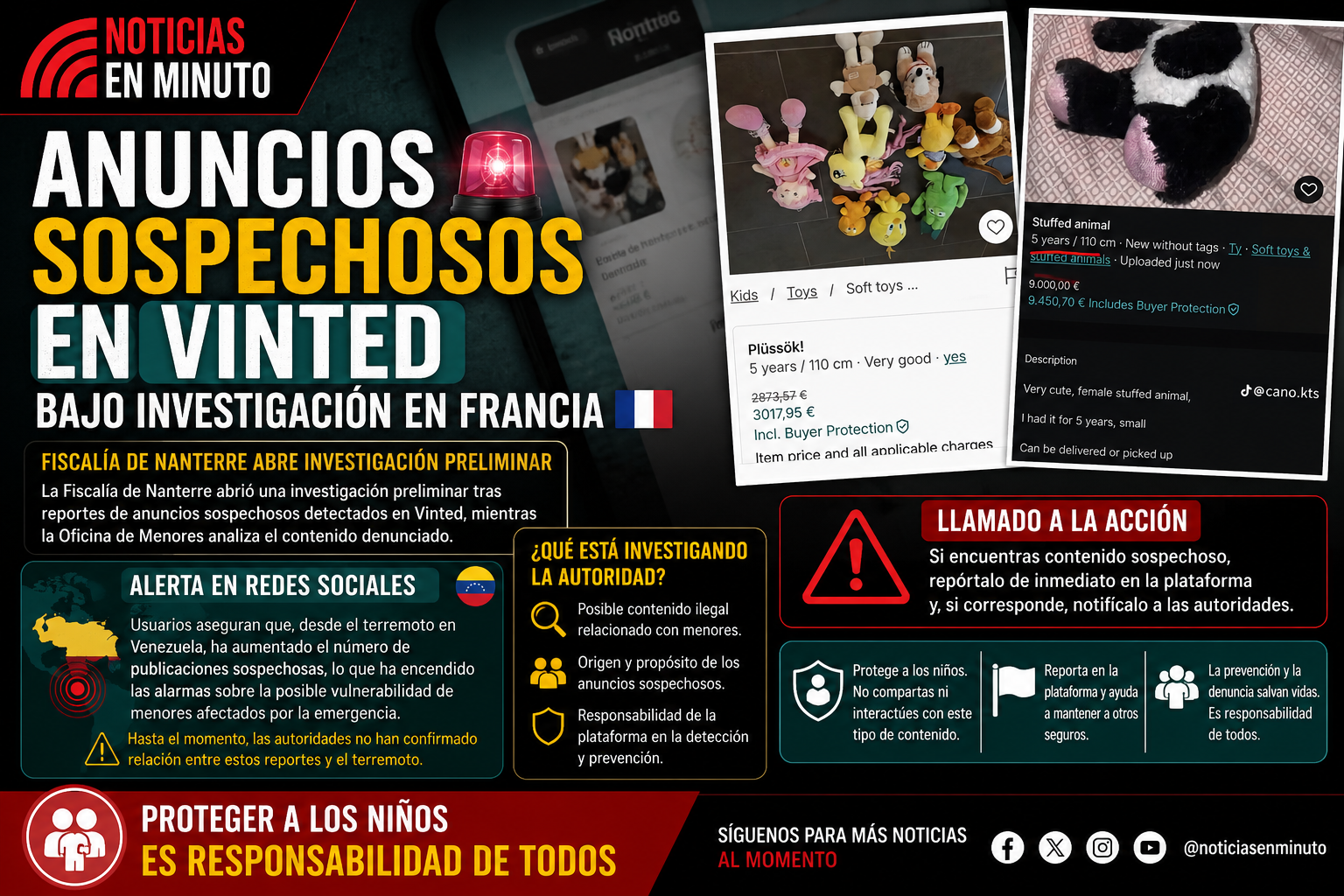 Anuncios sospechosos en Vinted generan investigación en Francia; autoridades llaman a reforzar la protección de menores
