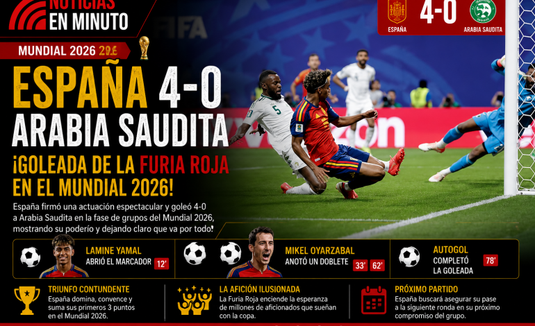 España aplasta a Arabia Saudita y manda un mensaje al Mundial 2026