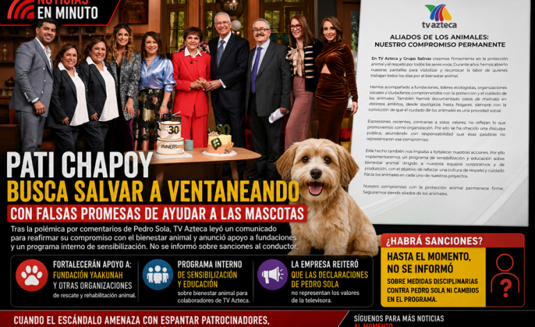 Pati Chapoy y TV Azteca intentan contener la crisis en Ventaneando tras polémica por comentarios de Pedro Sola