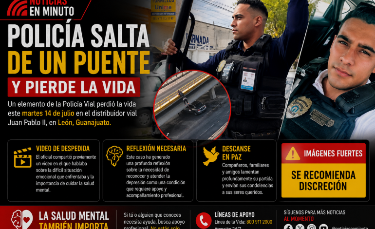 Policía vial muere tras caer de un puente en León; el caso reabre el debate sobre la salud mental en corporaciones