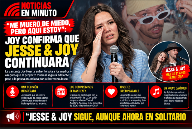 “Me muero de miedo, pero aquí estoy”: Joy confirma que Jesse & Joy continuará