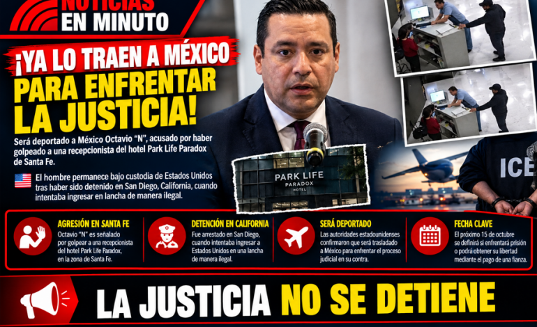 OCTAVIO CORTÉS SERÁ DEPORTADO HOY A MÉXICO; ENFRENTARÁ PROCESO POR AGRESIÓN A RECEPCIONISTA EN SANTA FE