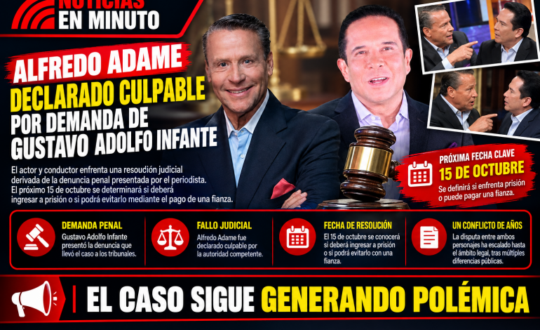 ¡ALFREDO ADAME ES DECLARADO CULPABLE TRAS DENUNCIA DE GUSTAVO ADOLFO INFANTE!