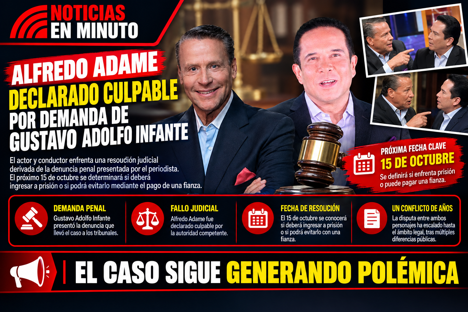 ¡ALFREDO ADAME ES DECLARADO CULPABLE TRAS DENUNCIA DE GUSTAVO ADOLFO INFANTE!
